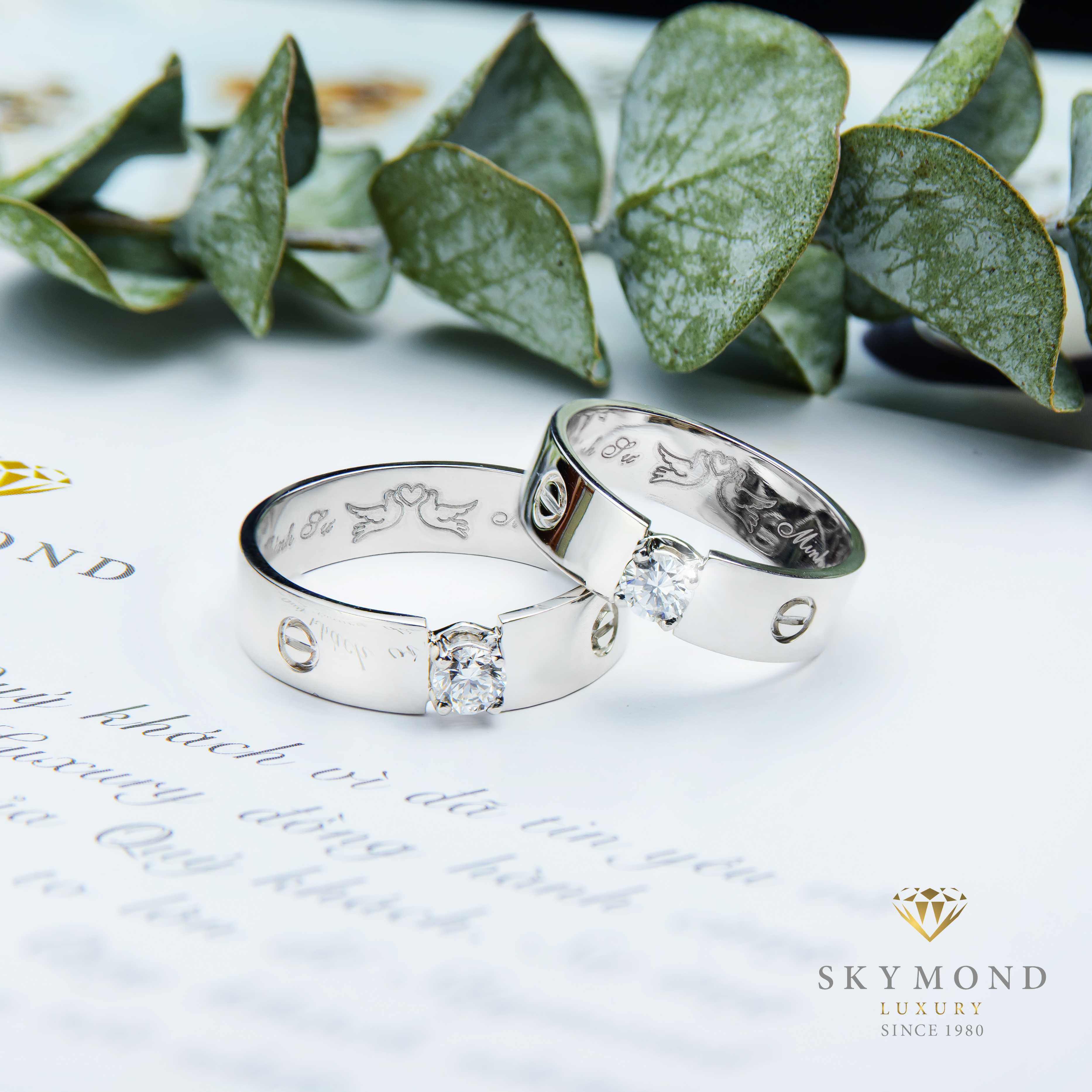 đặt mua nhẫn kỷ niệm ngày cưới thiết kế riêng tặng vợ