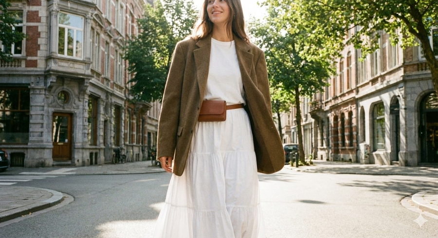 Đầu tư vào một chiếc blazer dáng suông (oversized) hoặc hơi chiết eo nhẹ với gam màu trung tính như đen, xám than, be cát, hoặc kẻ ô cổ điển là quyết định sáng suốt