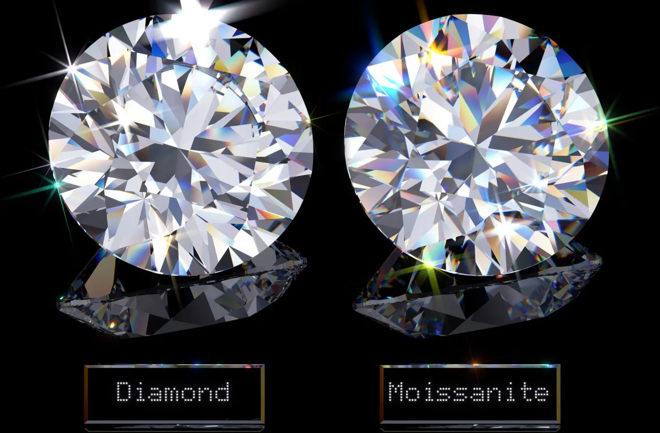 kim moissanite và kim cương